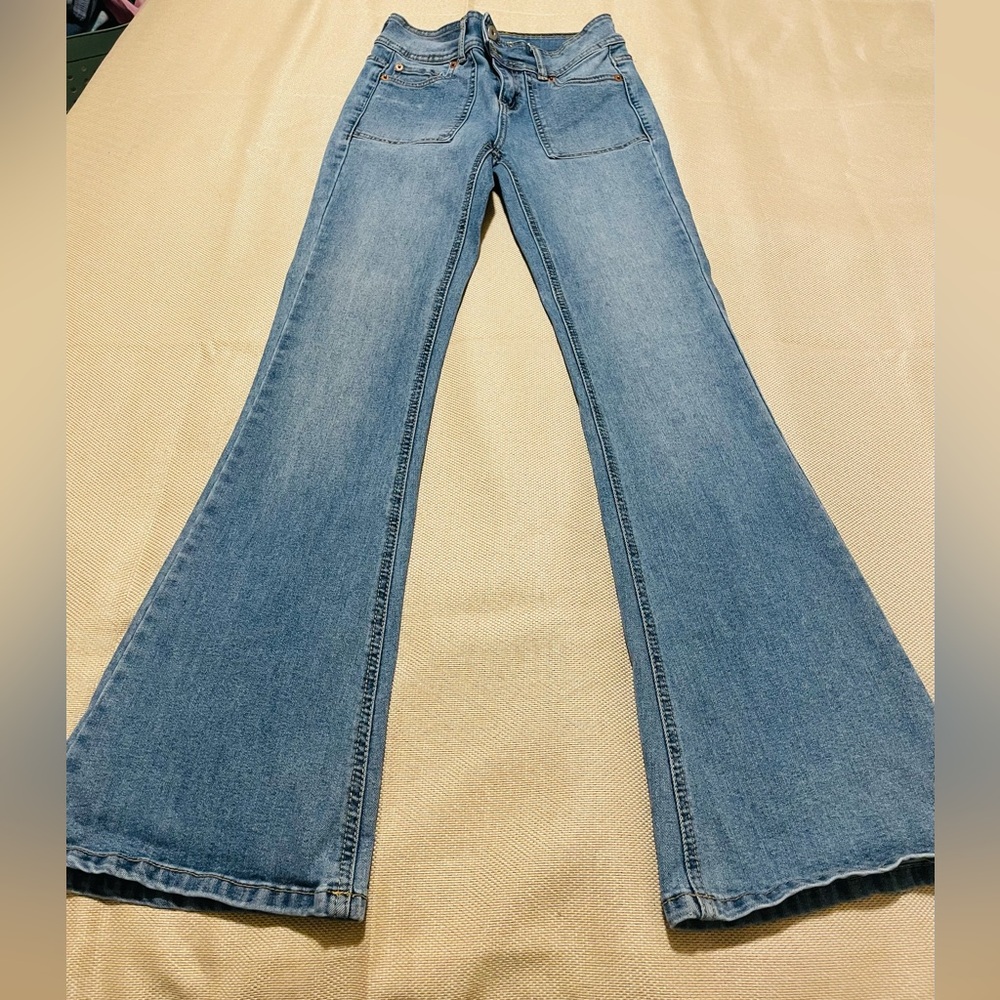 Bell bottom low rise jeans